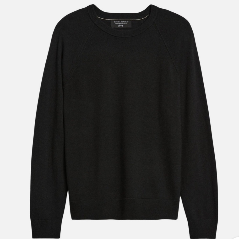 Banana Republic x Baruffa Fine Italian Merino Wool Black Sweater Sz Lg Tall